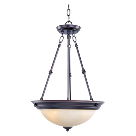 Maxim Three Light Oil Rubbed Bronze Wilshire Glass Up Pendant 5845WSOI